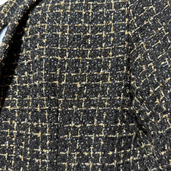 Nanette Lepore Black and Gold Metallic tweed open front blazer - women's Large - Picture 5 of 10
